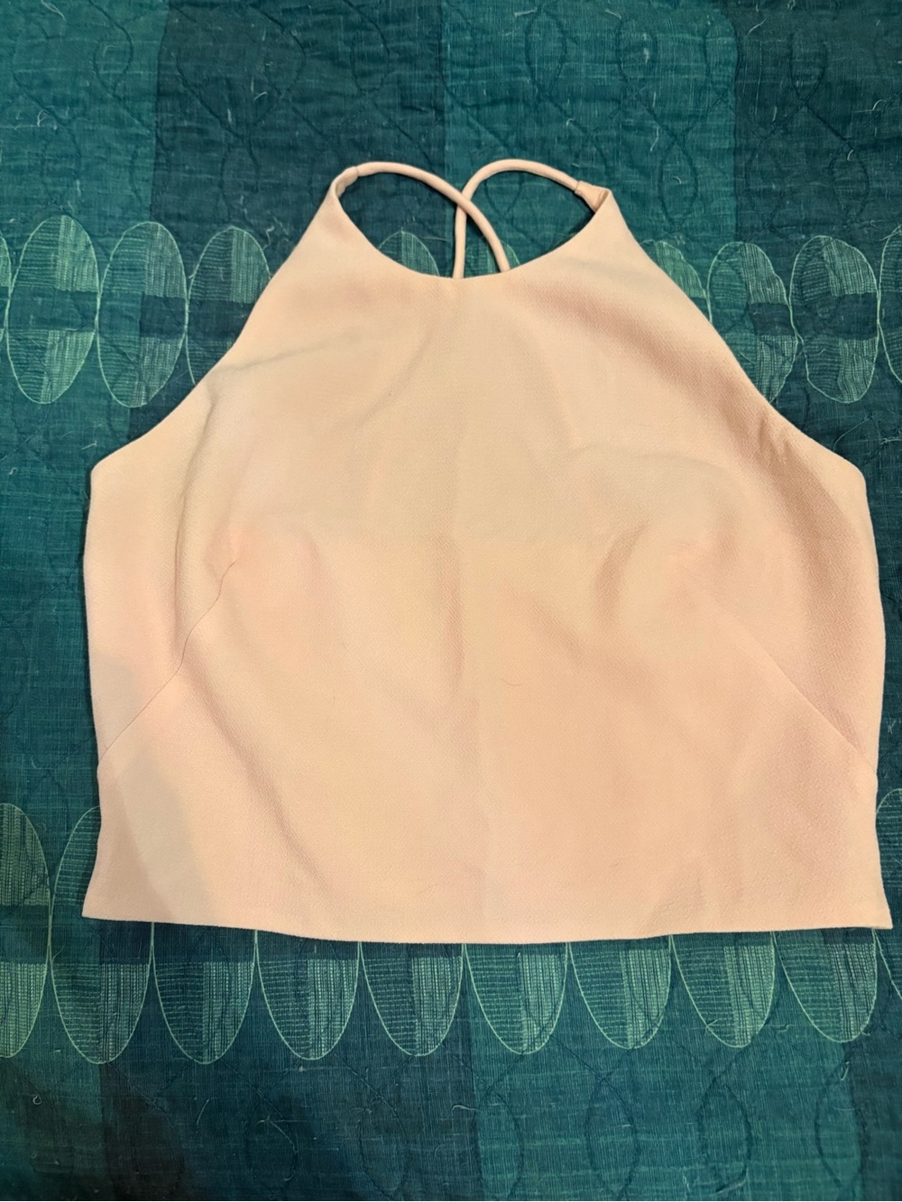 Light Pink cropped, almost backless tank blouse
